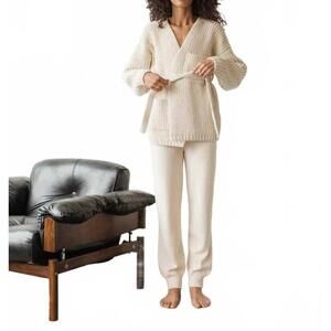 NEW FIRST RITE sweater wrap coat in undyed ivory